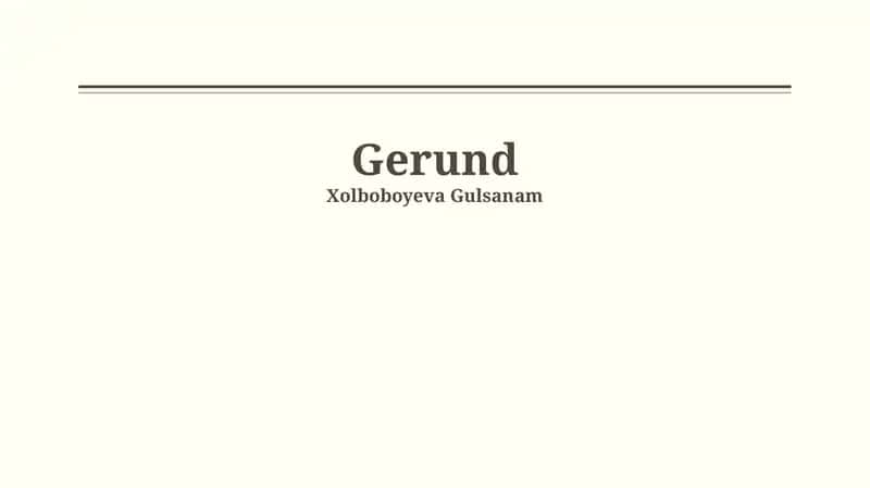Gerund 1