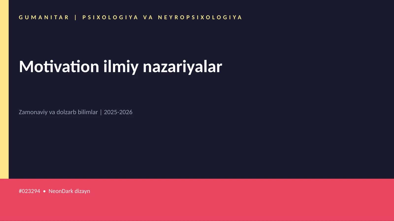 Motivation ilmiy nazariyalar 1
