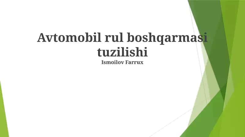 Avtomobil rul boshqarmasi tuzilishi 1