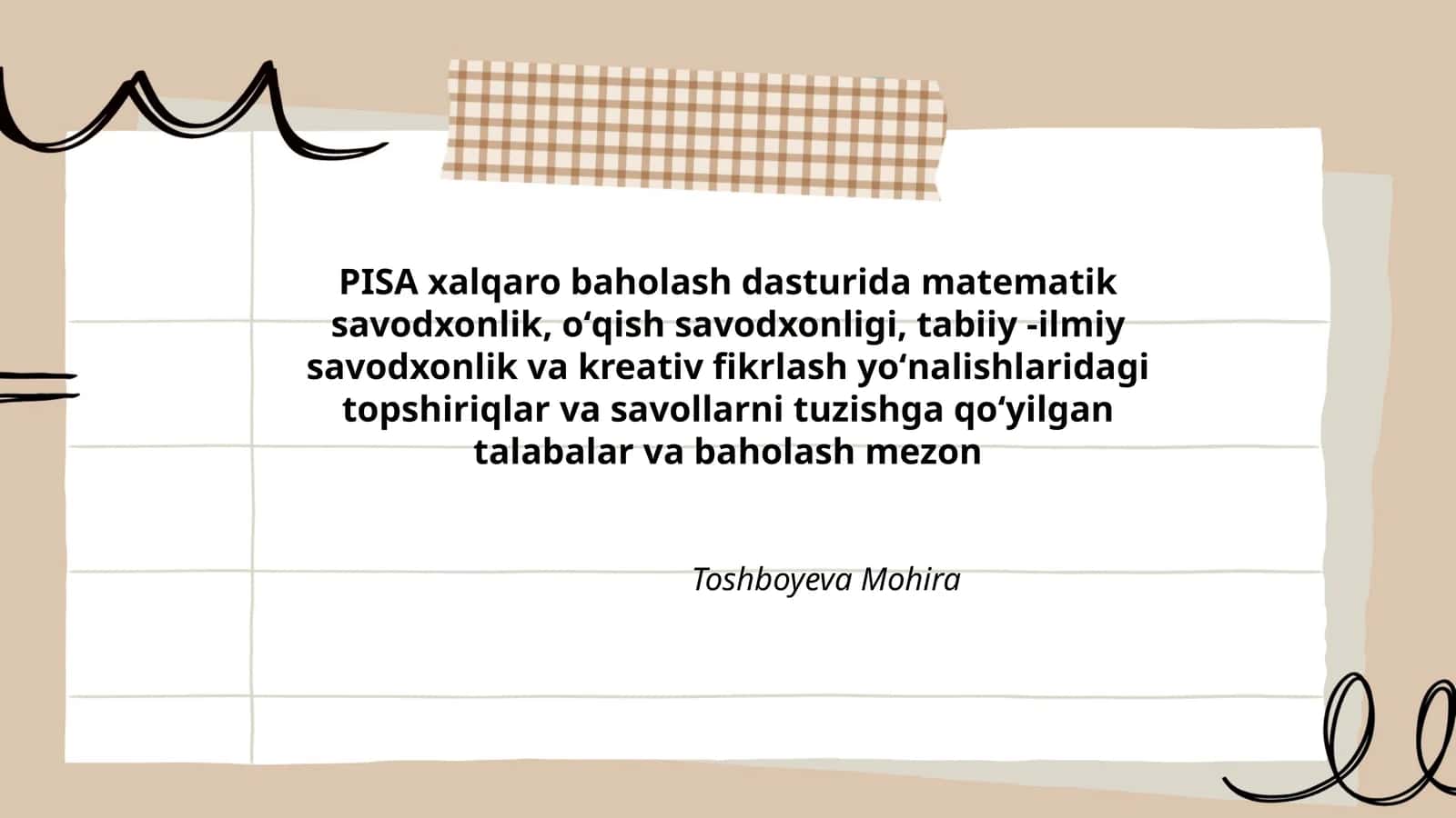 PISA xalqaro baholash dasturi 1