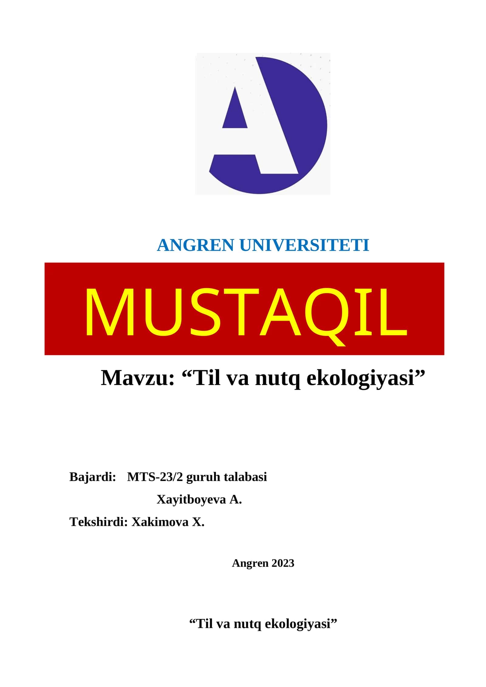 Til va nutq ekologiyasi 1
