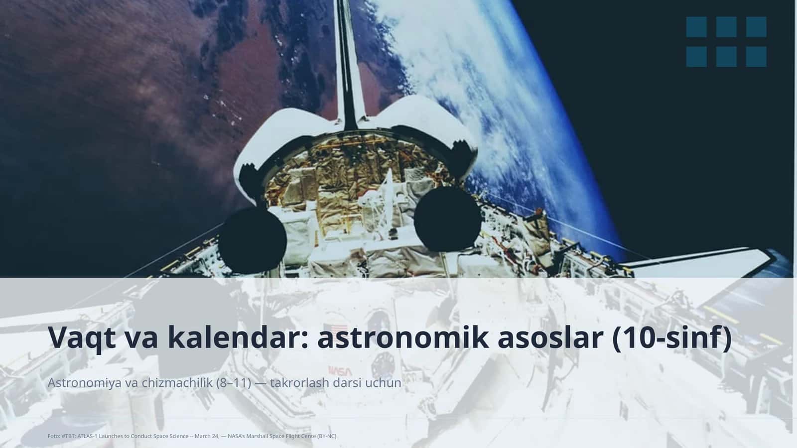 Vaqt va kalendar: astronomik asoslar (10-sinf) 1
