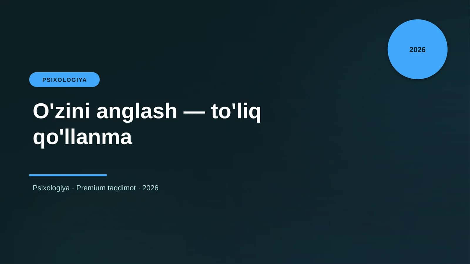 O'zini anglash — to'liq qo'llanma 1