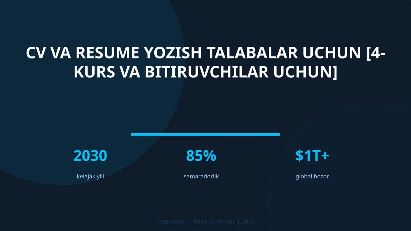 CV va resume yozish talabalar uchun [4-kurs va bitiruvchilar uchun] 1