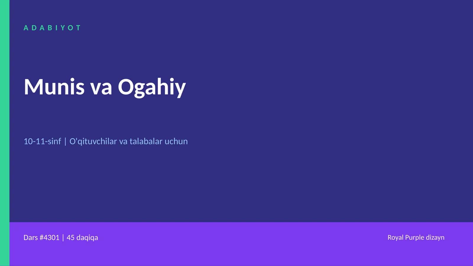 Munis va Ogahiy 1