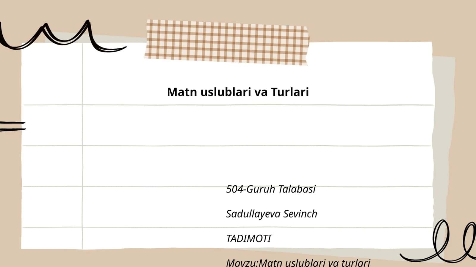 Matn uslublari va Turlari 1