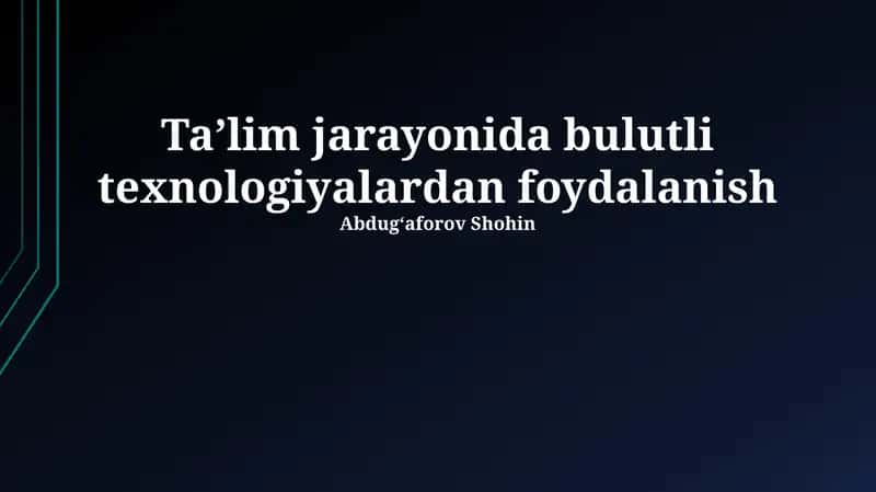Bulut Texnologiyalari 1