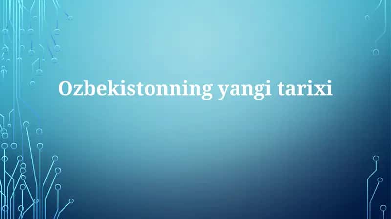 Ozbekistonning yangi tarixi 1