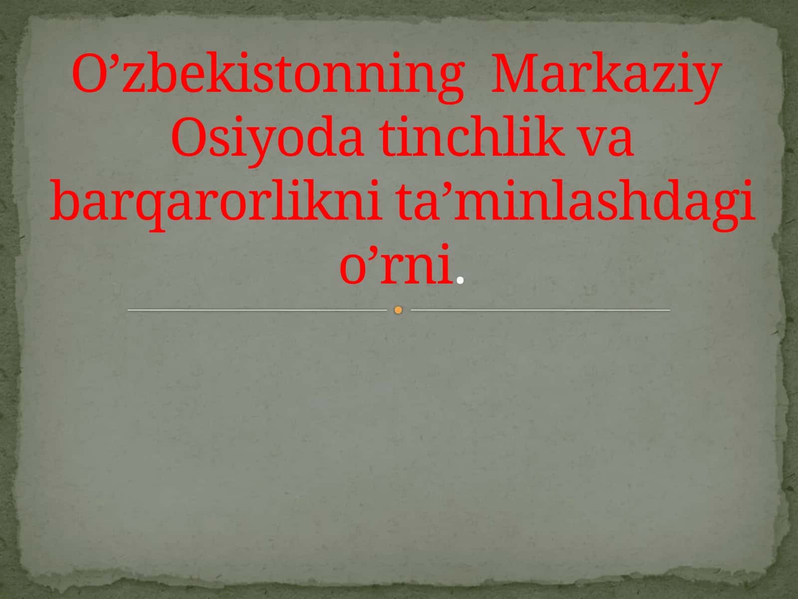 Markaziy Osiyo dəmli ta'lim 1
