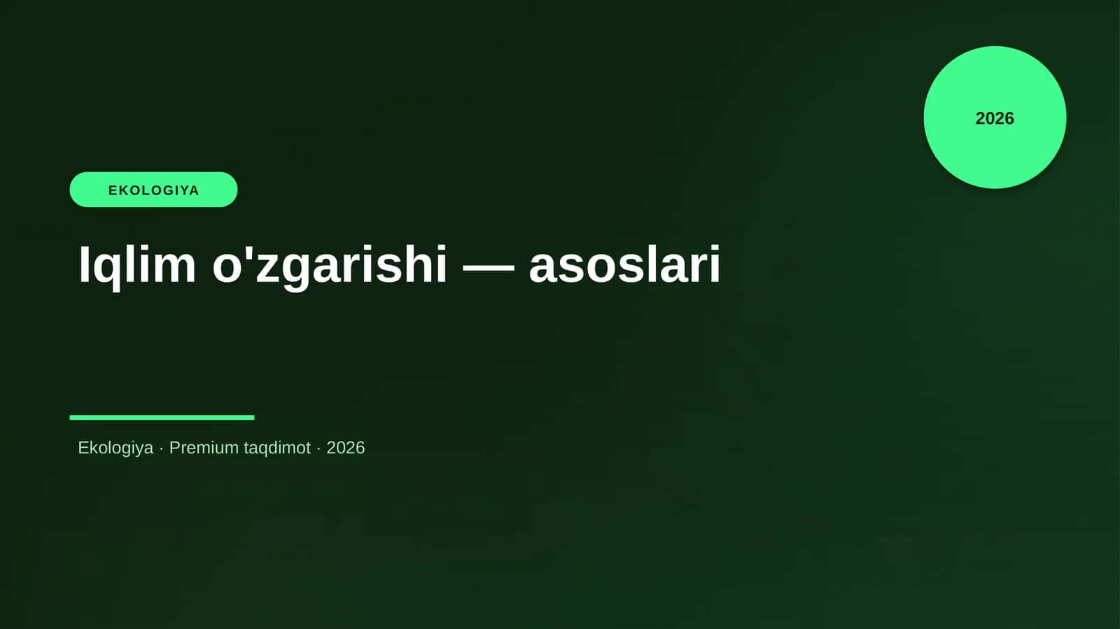 Iqlim o'zgarishi — asoslari 1