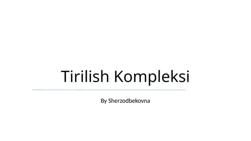 Tirilish Kompleksi 1