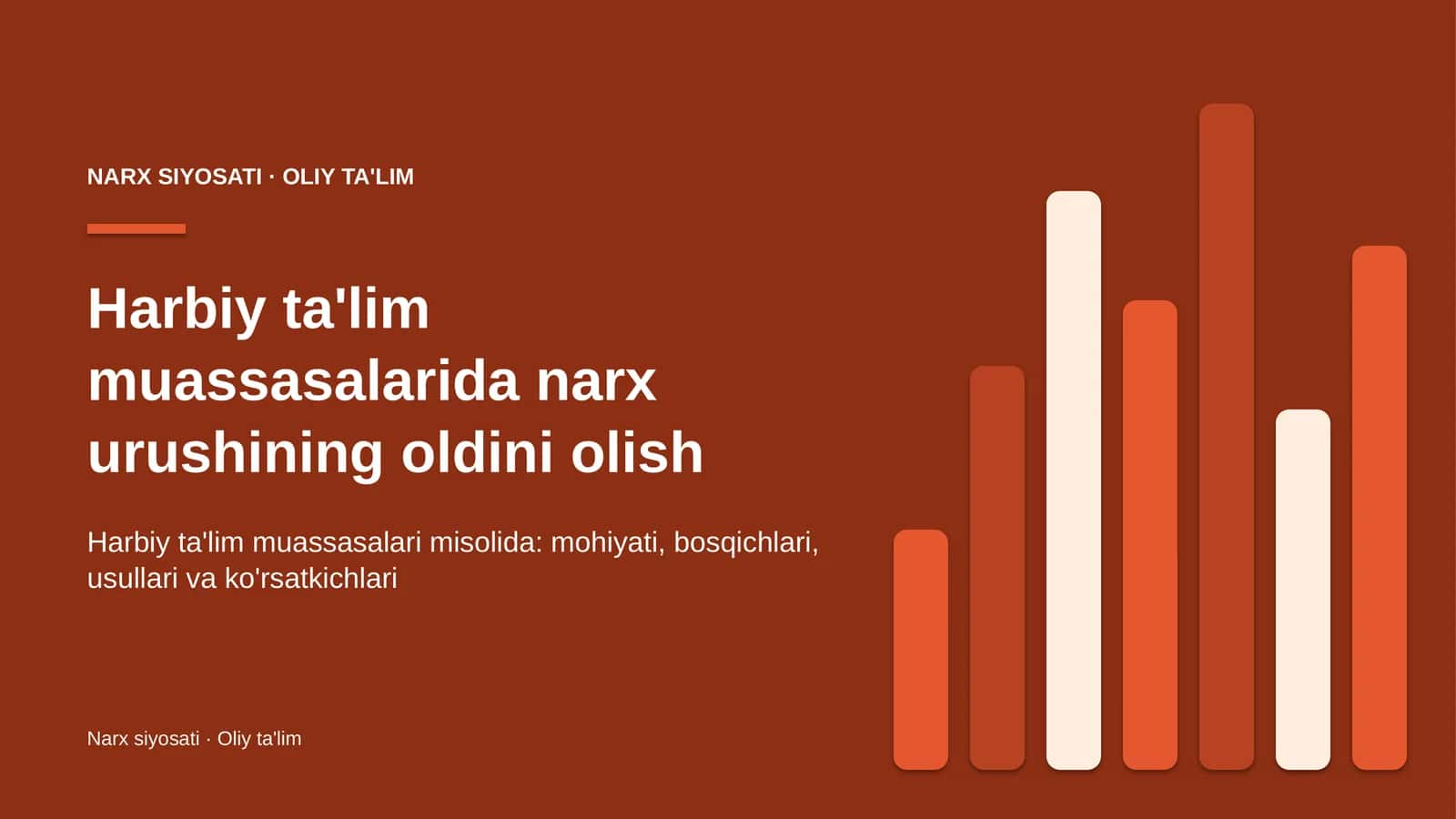 Harbiy ta'lim muassasalarida narx urushining oldini olish 1