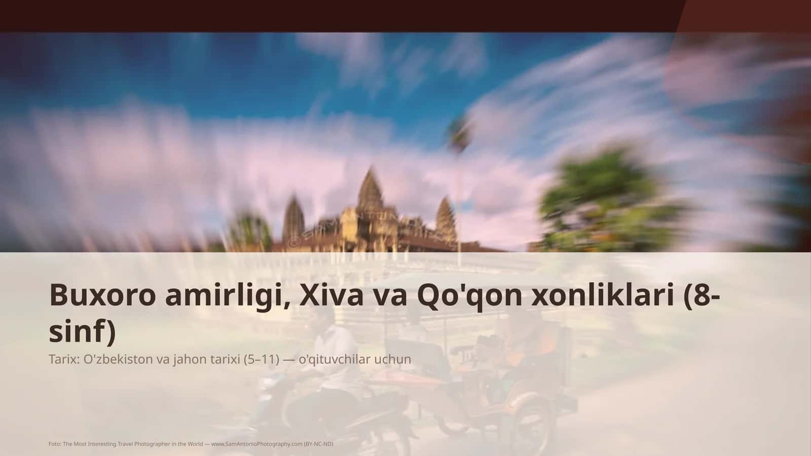 Buxoro amirligi, Xiva va Qo'qon xonliklari (8-sinf) 1