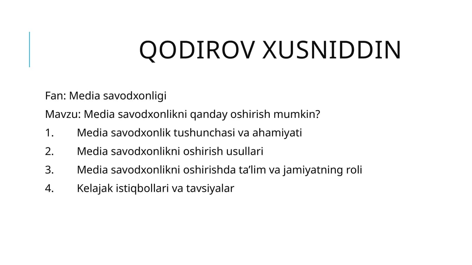 Media Savodxonlikni Oshirish 1