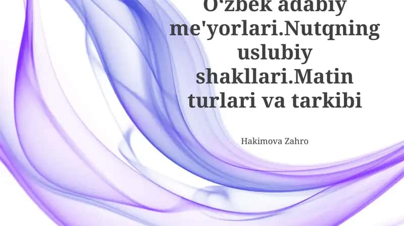 O'zbek adabiy tilining me'yorlari 1