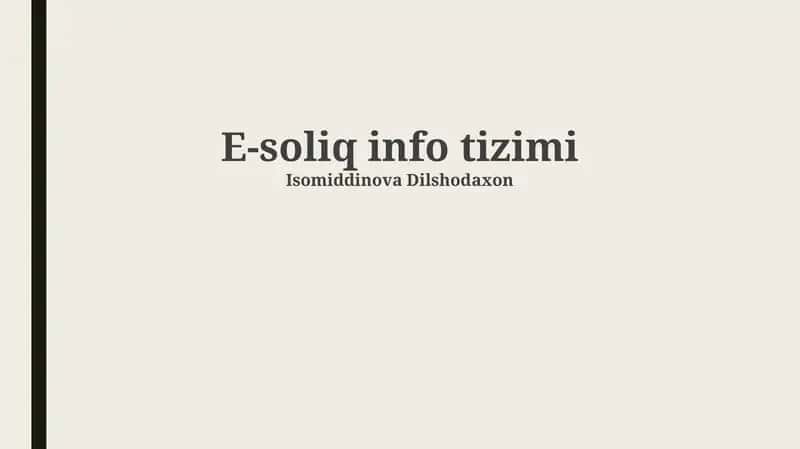 E-soliq info tizimi 1