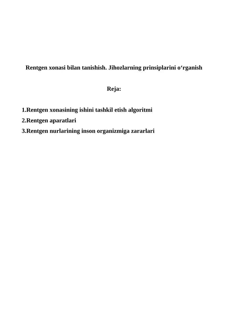 Rentgen xonasi 1