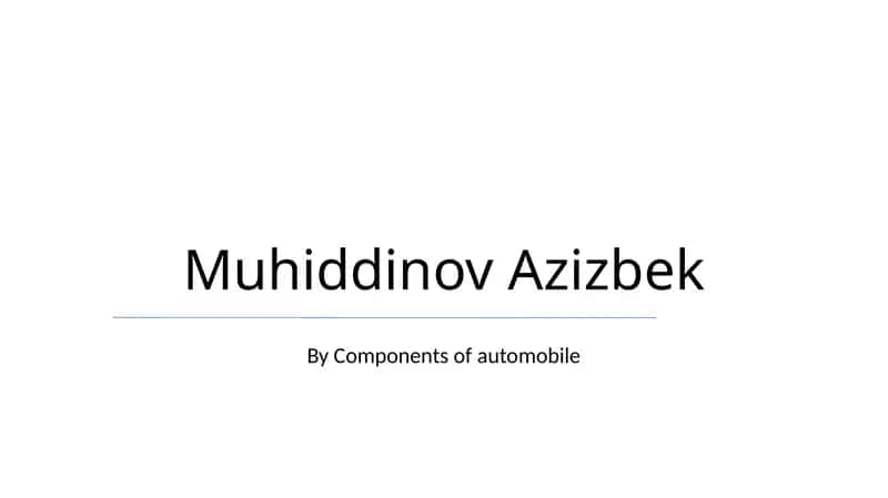 Components of automobile 1