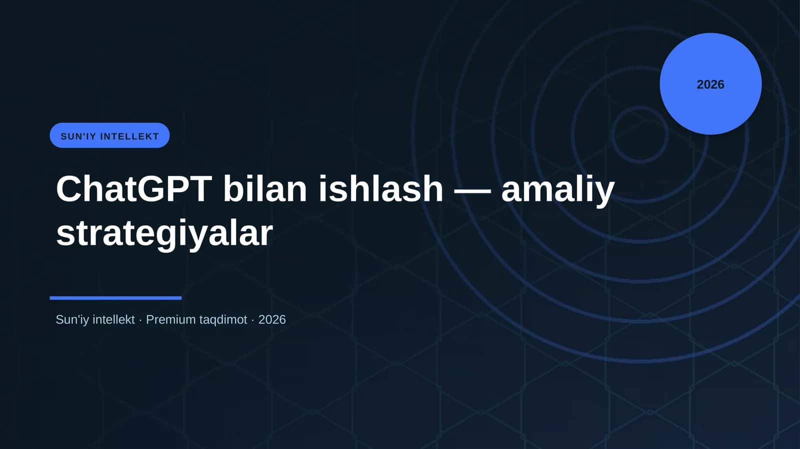 ChatGPT bilan ishlash — amaliy strategiyalar 1