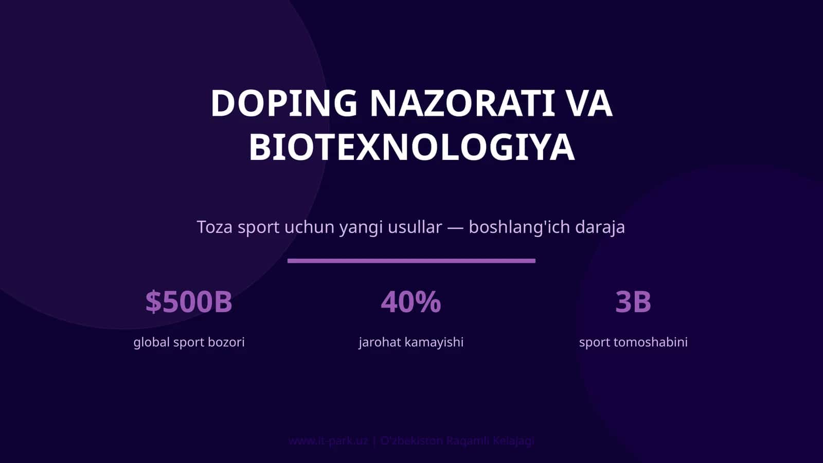 DOPING NAZORATI VA BIOTEXNOLOGIYA 1