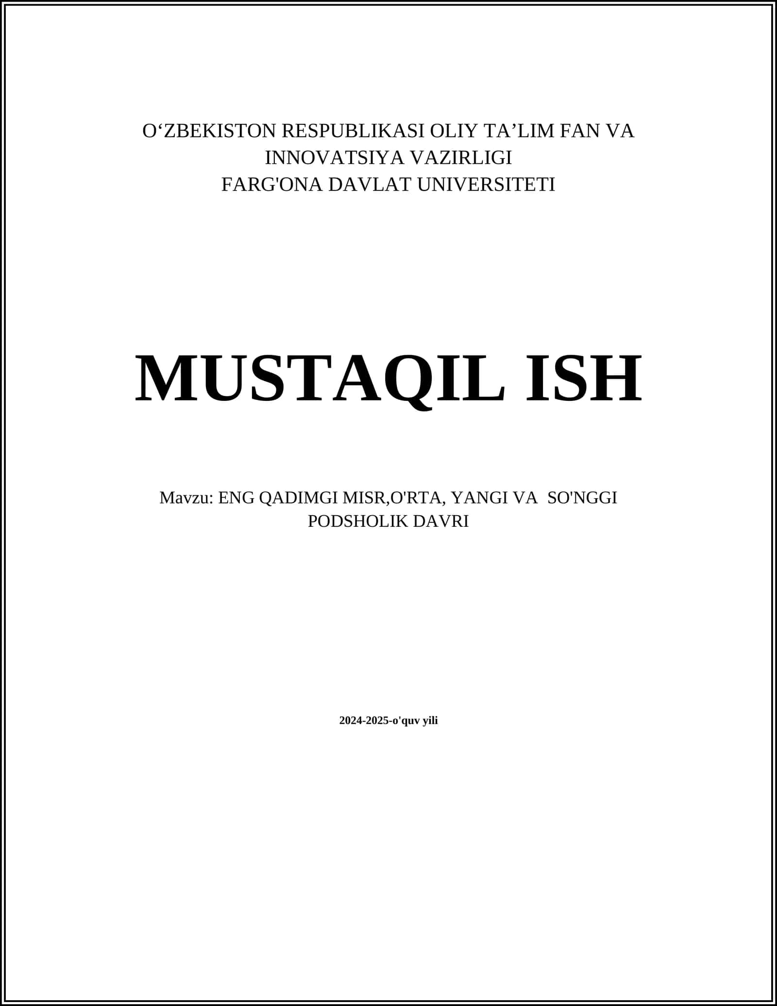 Qadimgi Misr tarixi 1