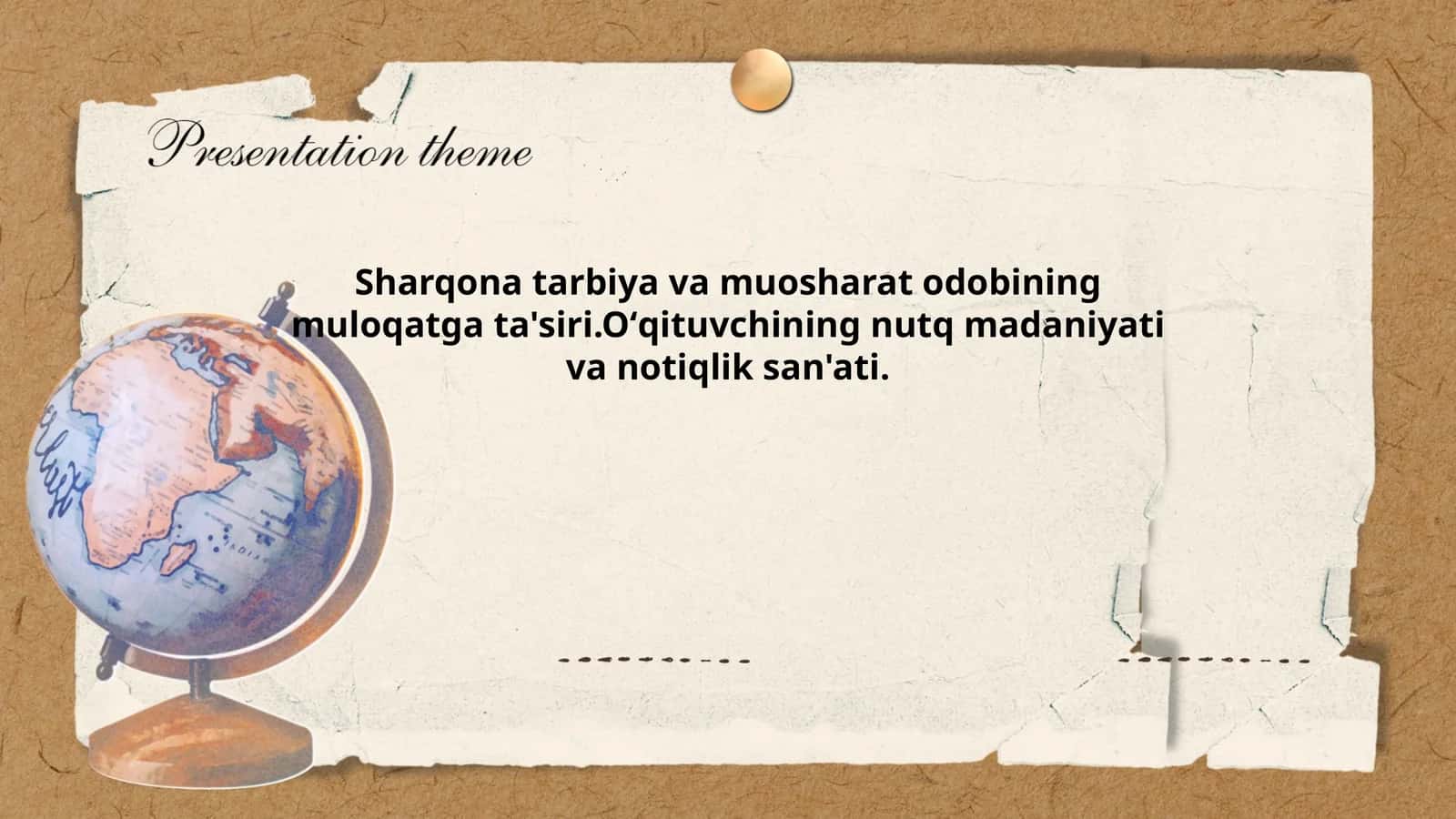 Sharqona tarbiya va muosharat odobining muloqatga ta'siri.Oʻqituvchining nutq madaniyati va notiqlik san'ati 1
