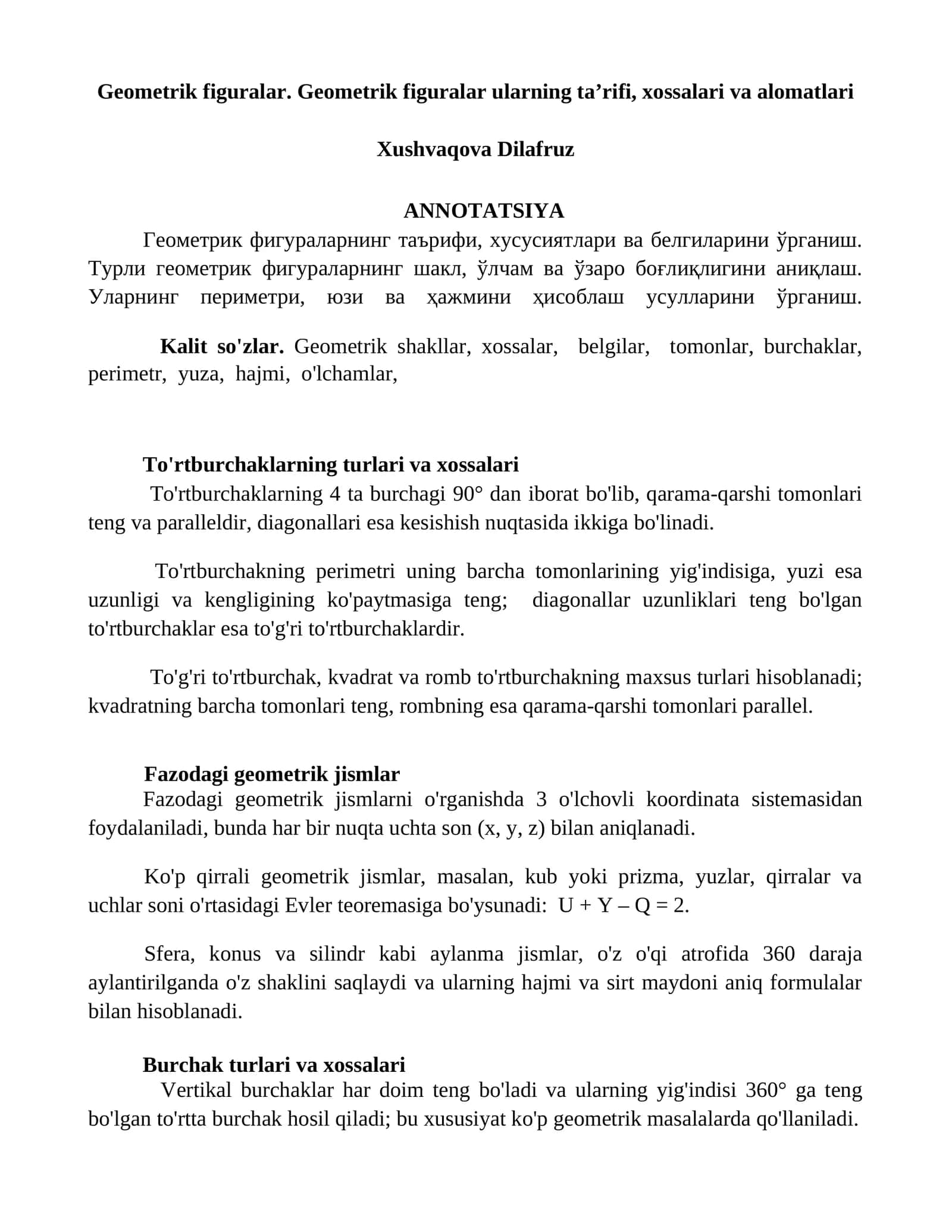 Geometrik figuralar 1