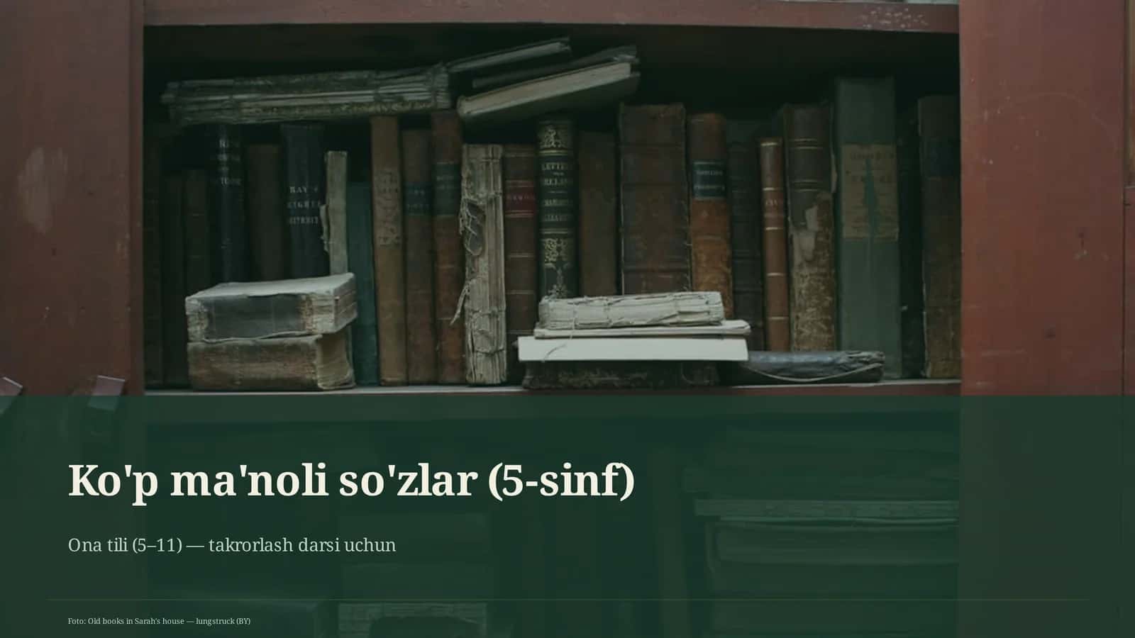 Ko'p ma'noli so'zlar (5-sinf) 1