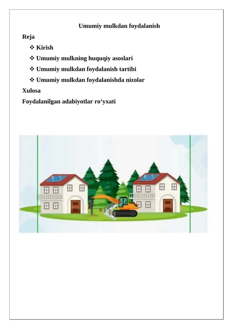 Umumiy mulkdan foydalanish 1
