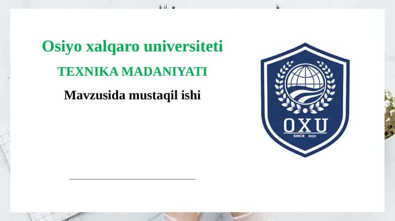 "Texnika madaniyati" 1