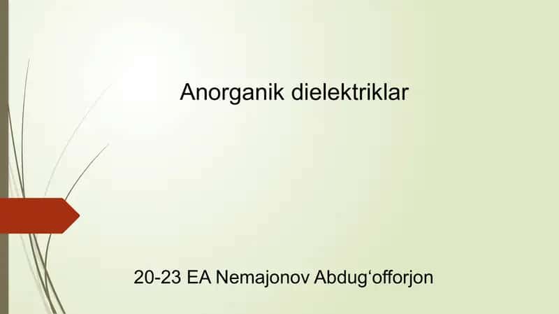 Anorganik dielektriklar 1