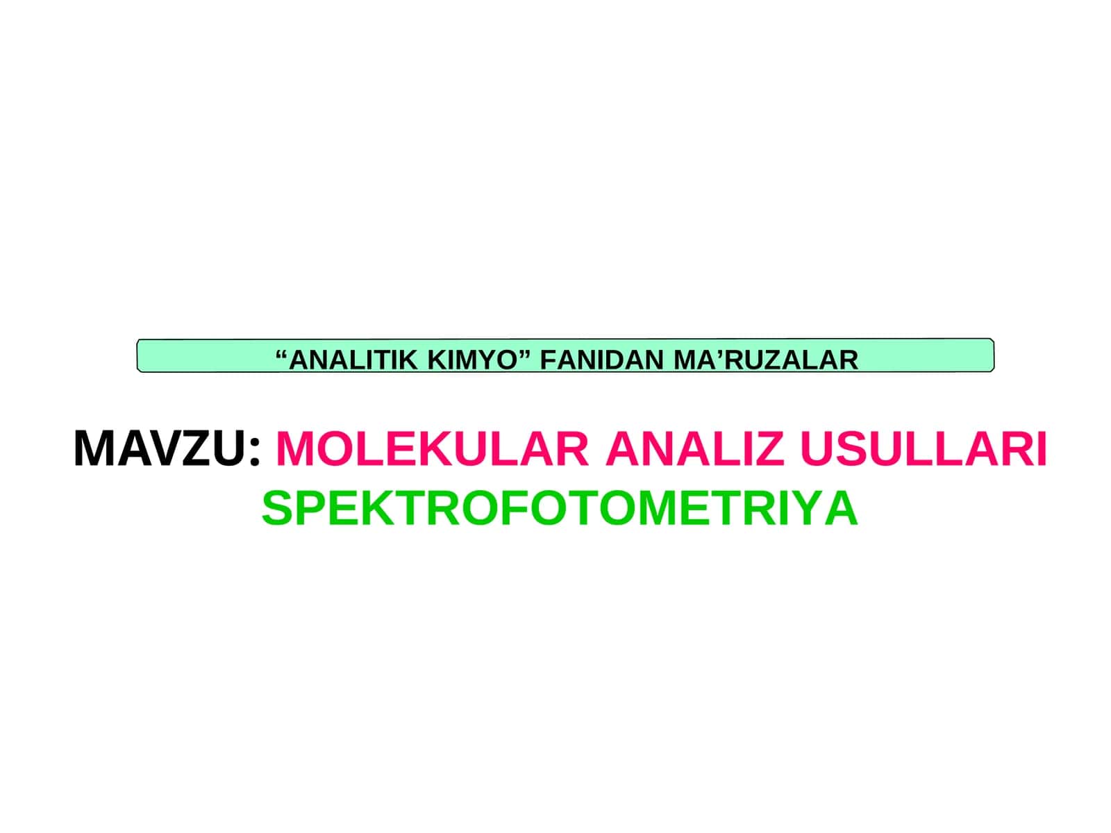 ANALITIK KIMYO 1