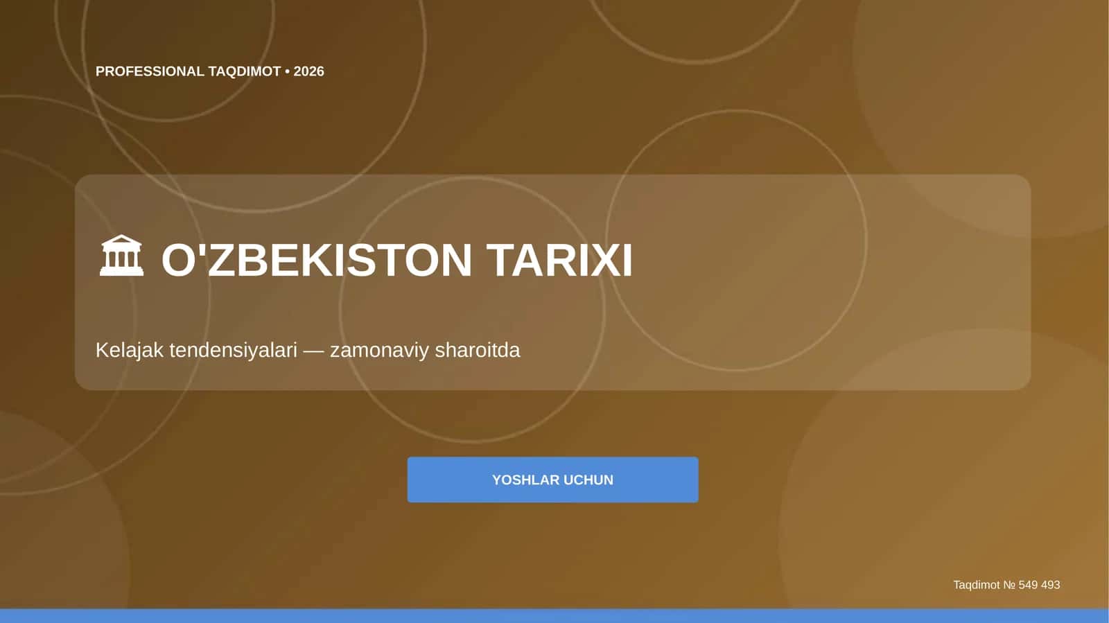 O'ZBEKISTON TARIXI Kelajak tendensiyalari 1