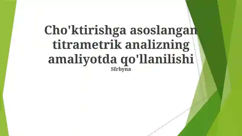 Cho'ktirishga asoslangan titrametrik analiz