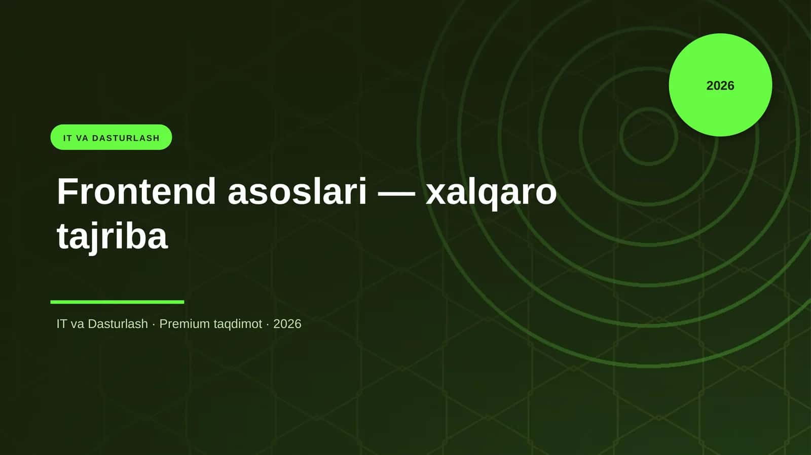 Frontend asoslari — xalqaro tajriba 1
