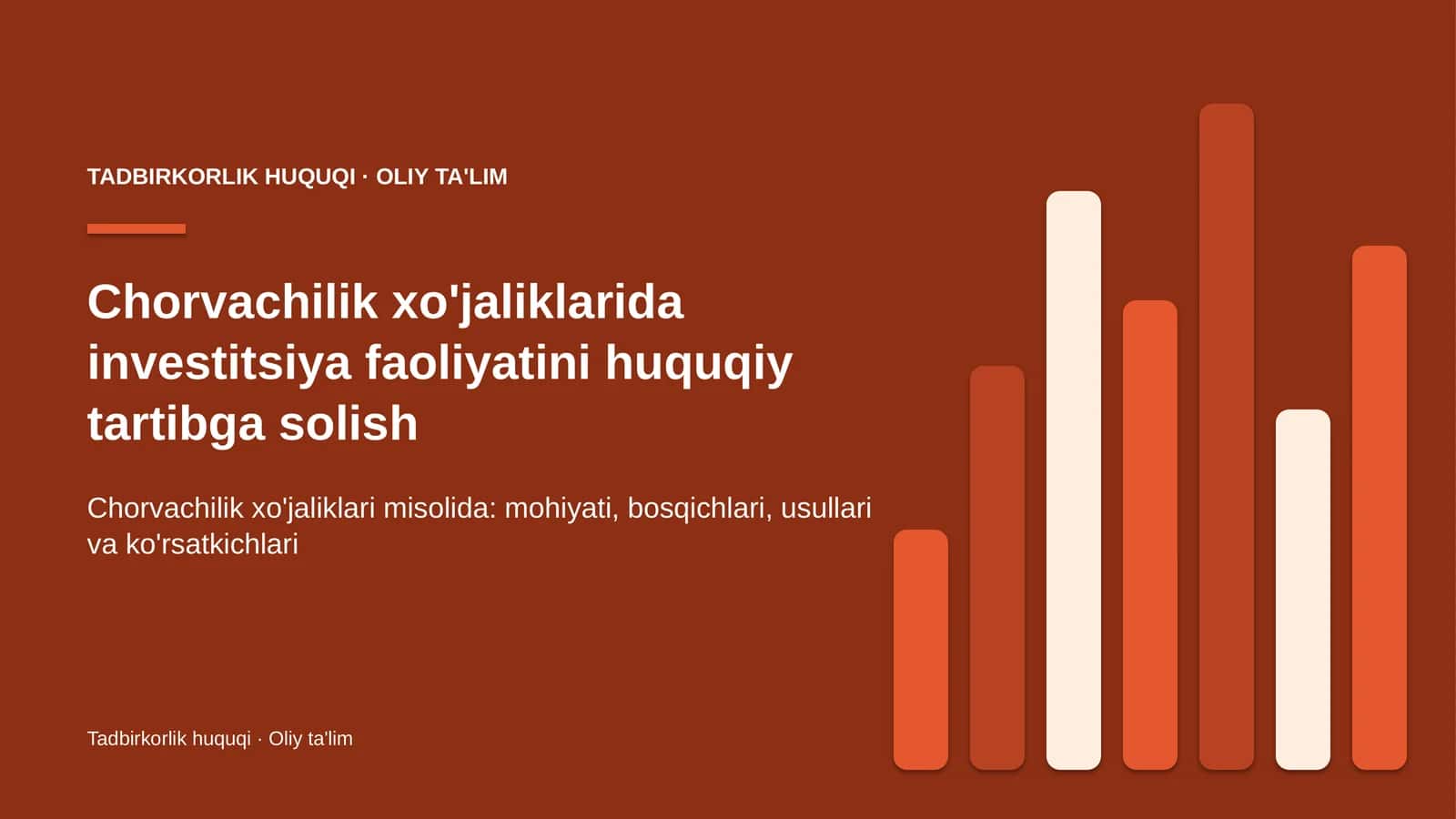 Chorvachilik xo'jaliklarida investitsiya faoliyatini huquqiy tartibga solish 1