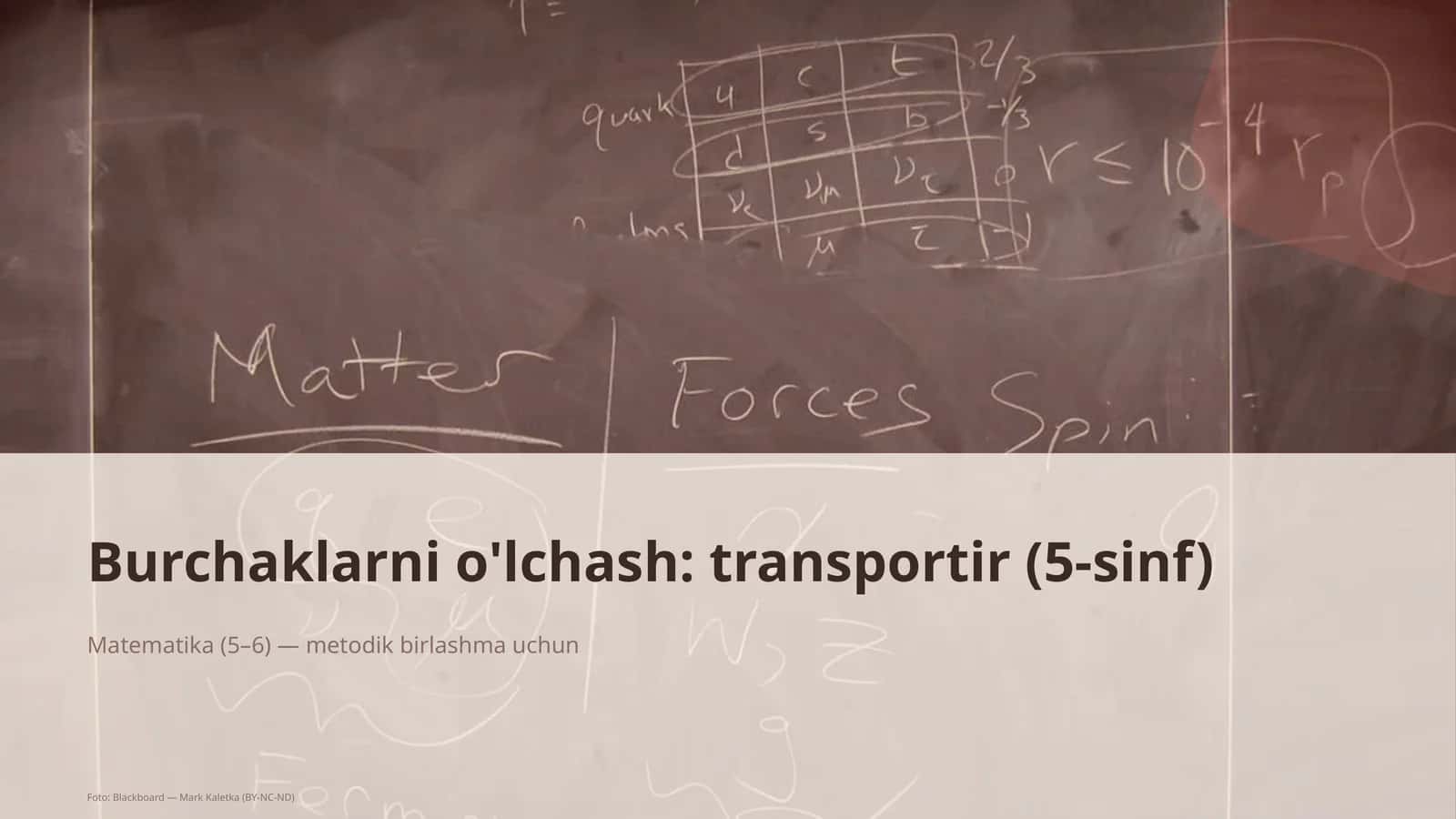 Burchaklarni o'lchash: transportir (5-sinf) 1