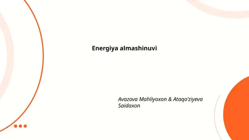 Energiya almashinuvi 1