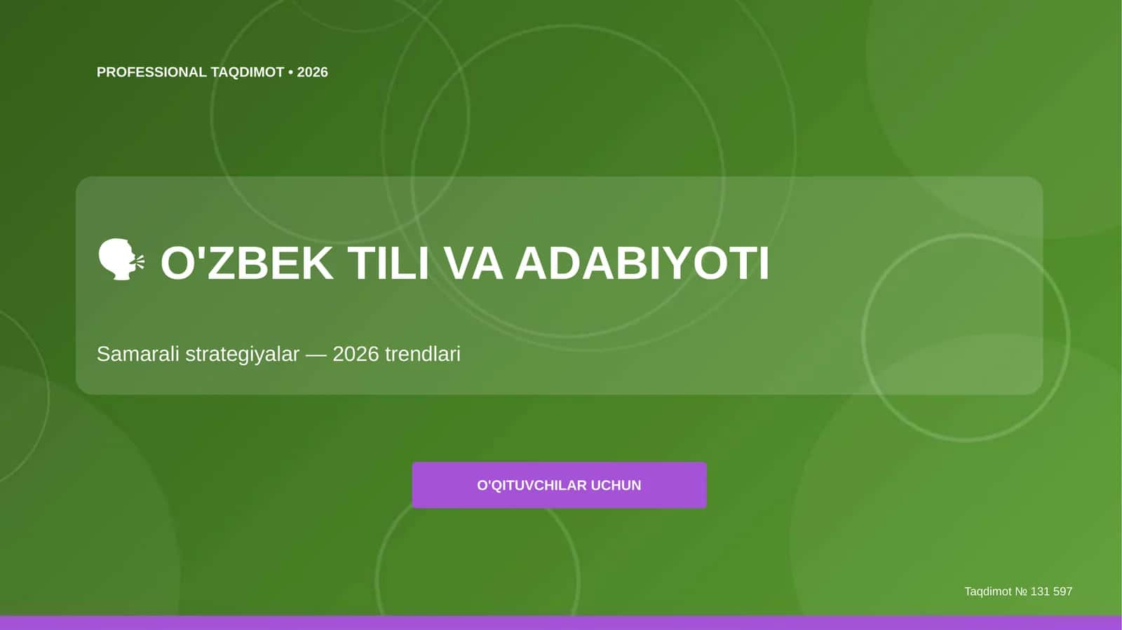 O'ZBEK TILI VA ADABIYOTI 1