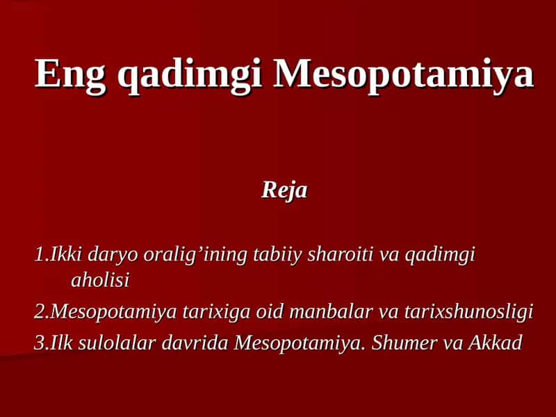 Mesopotamiya Tarixi 1