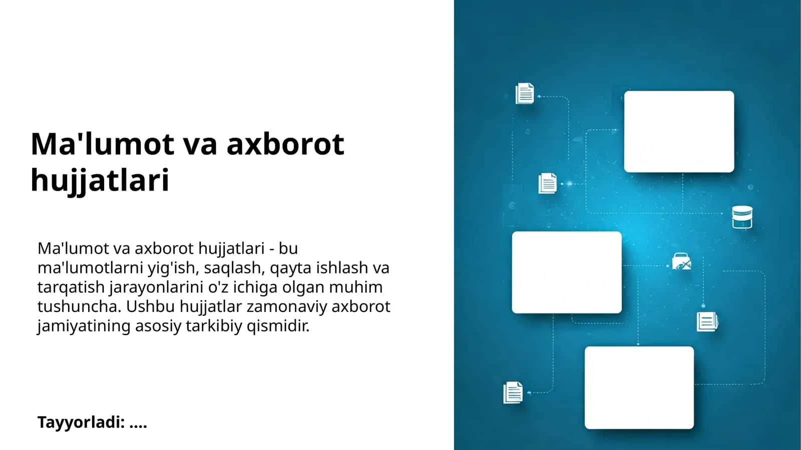 Ma'lumot va axborot hujjatlari 1