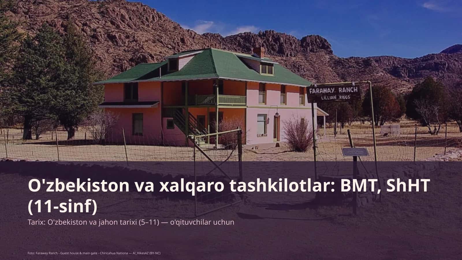 O'zbekiston va xalqaro tashkilotlar: BMT, ShHT (11-sinf) 1