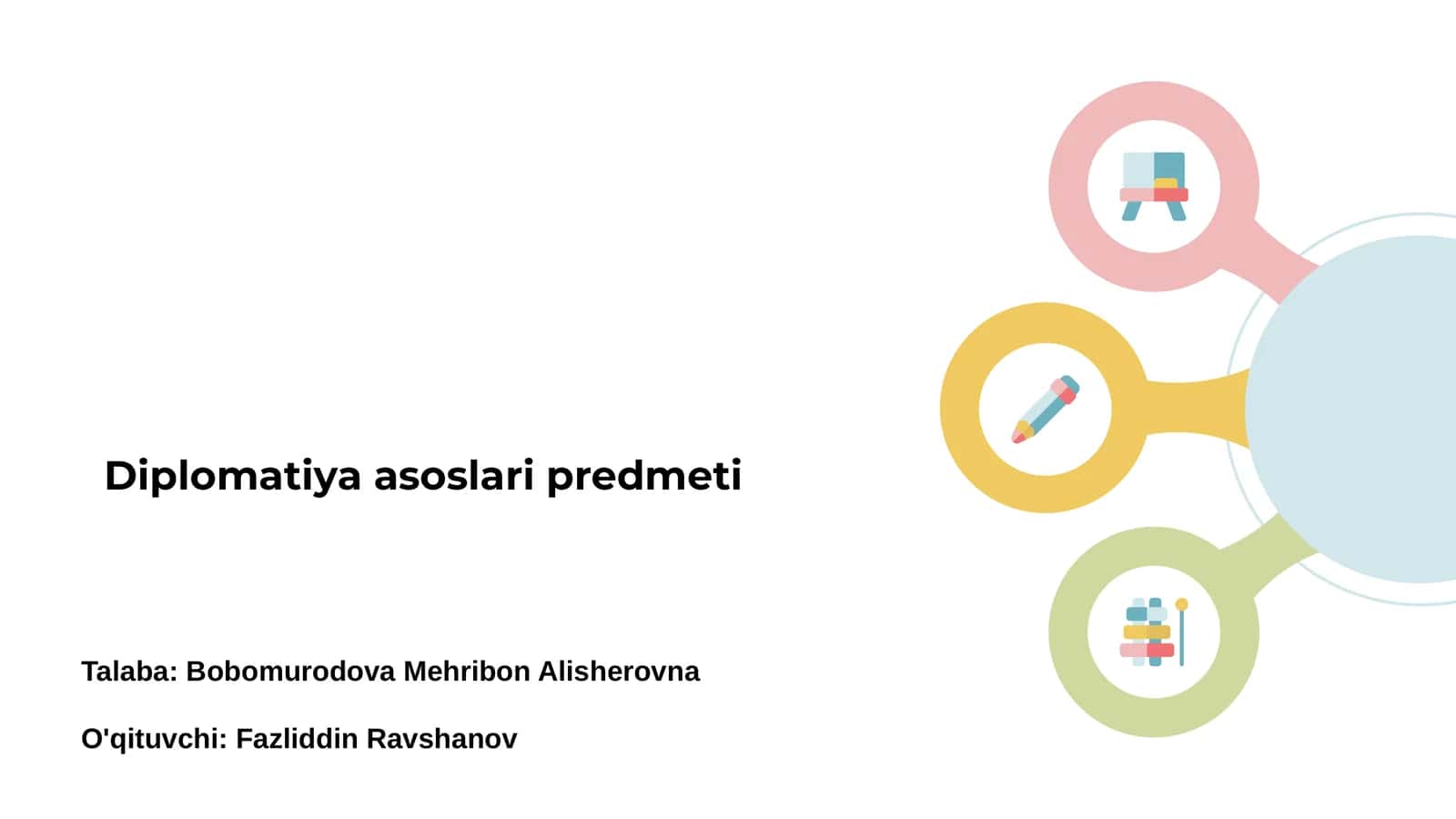 Diplomatiya asoslari predmeti 1