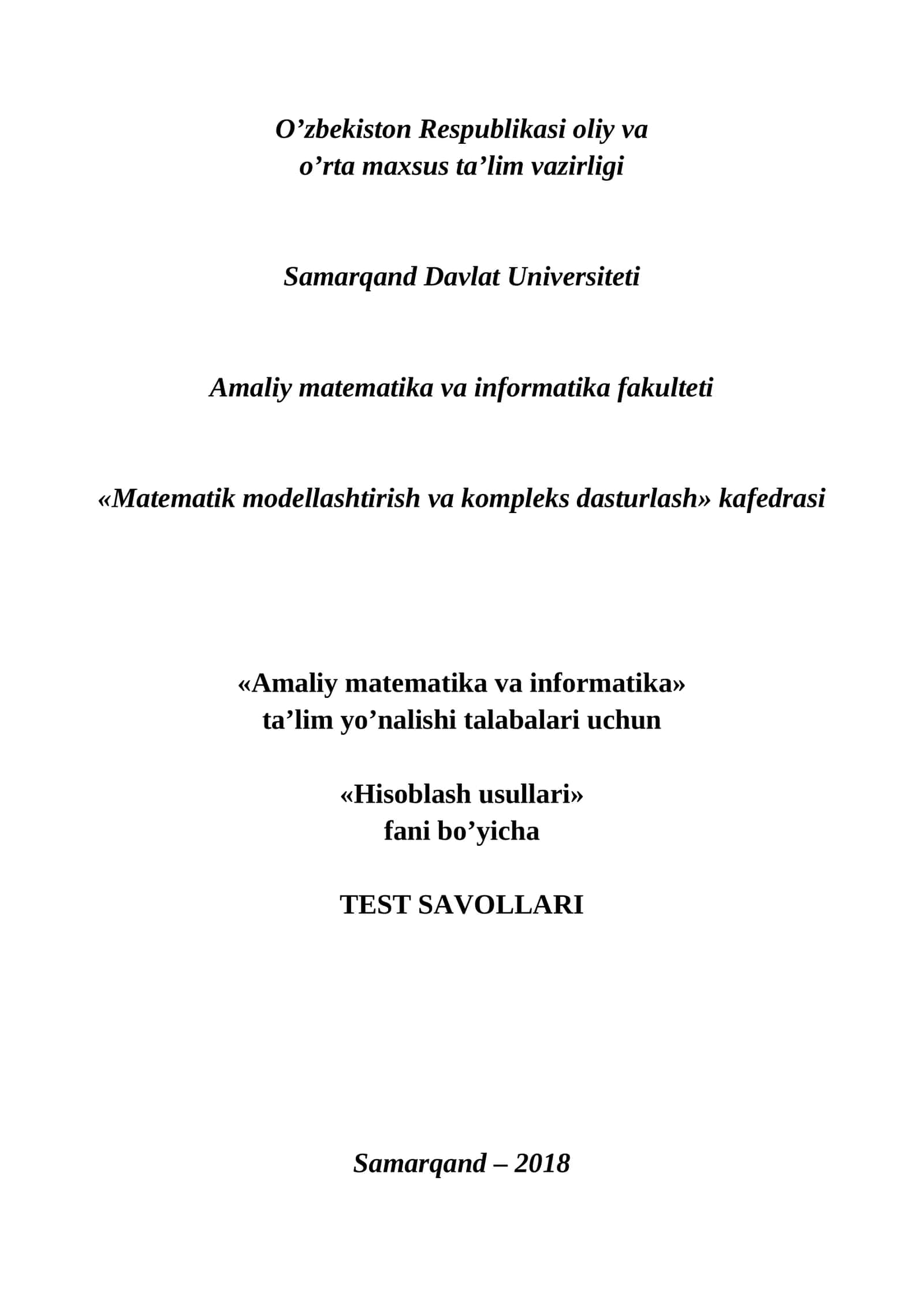 Hisoblash usullari 1