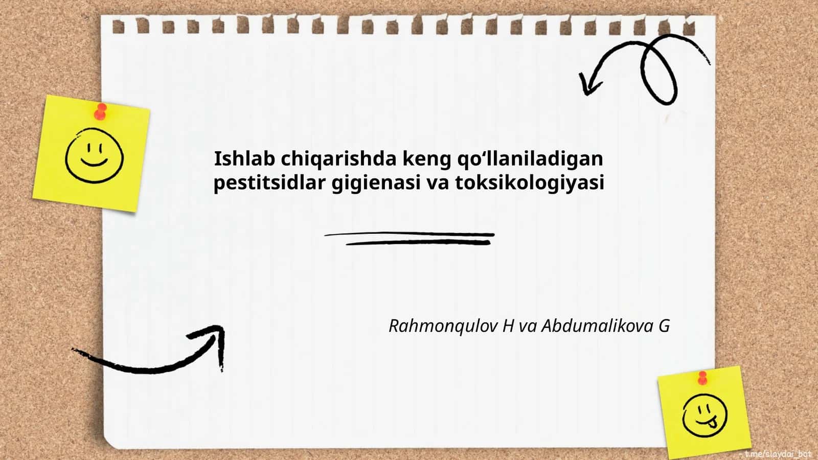 Ishlab chiqarishda keng qo‘llaniladigan pestitsidlar gigienasi va toksikologiyasi 1