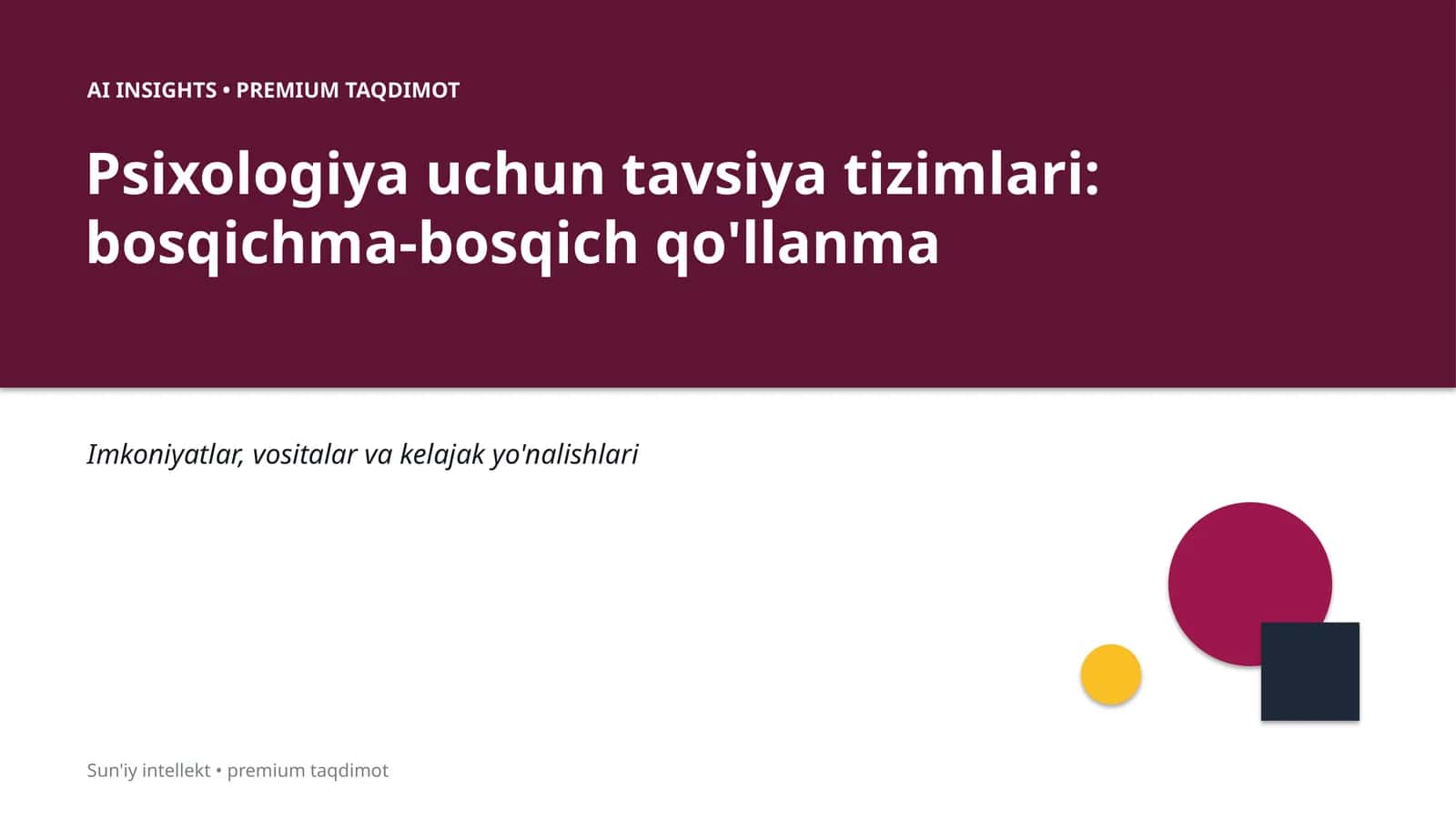AI INSIGHTS • PREMIUM TAQDIMOT 1