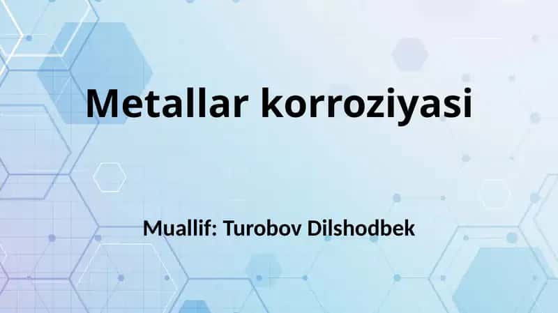 Metallar korroziyasi 1