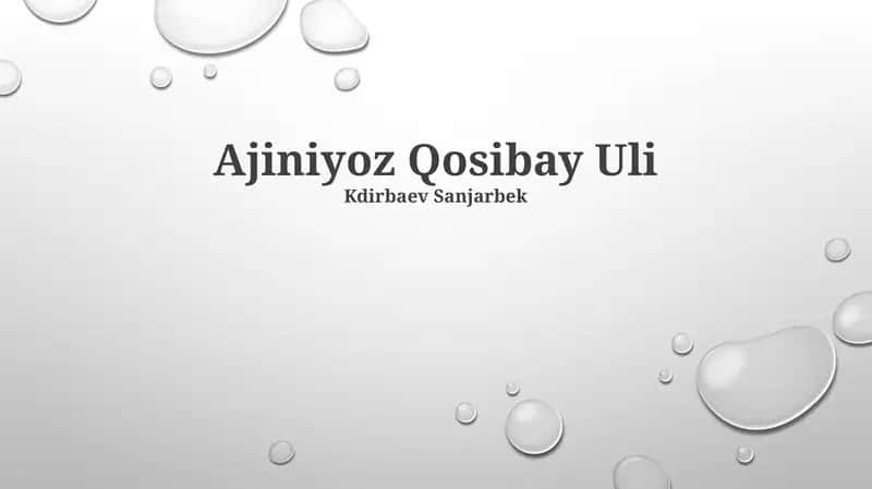 Ajiniyoz Qosibay Uli 1