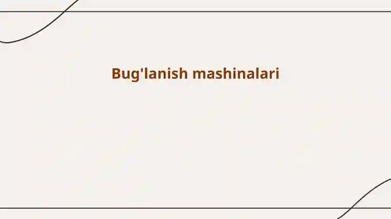 Bug'lanishmashinalari