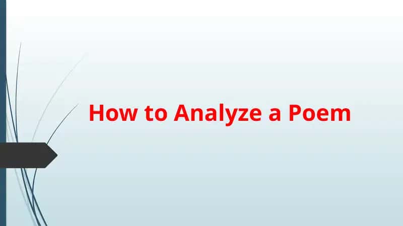 How to Analyze a Poem 1